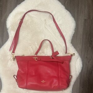 Coach Red Leather Shoulder Bag